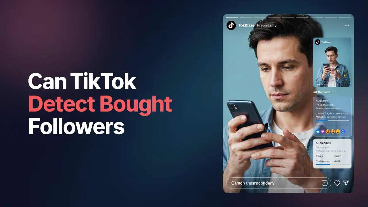 Editorial image for Can TikTok Detect Bought Followers with a creator, smartphone and supporting topic graphics