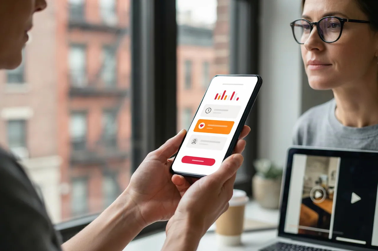Creator in United States planning when to publish a launch video, phone showing a schedule card
