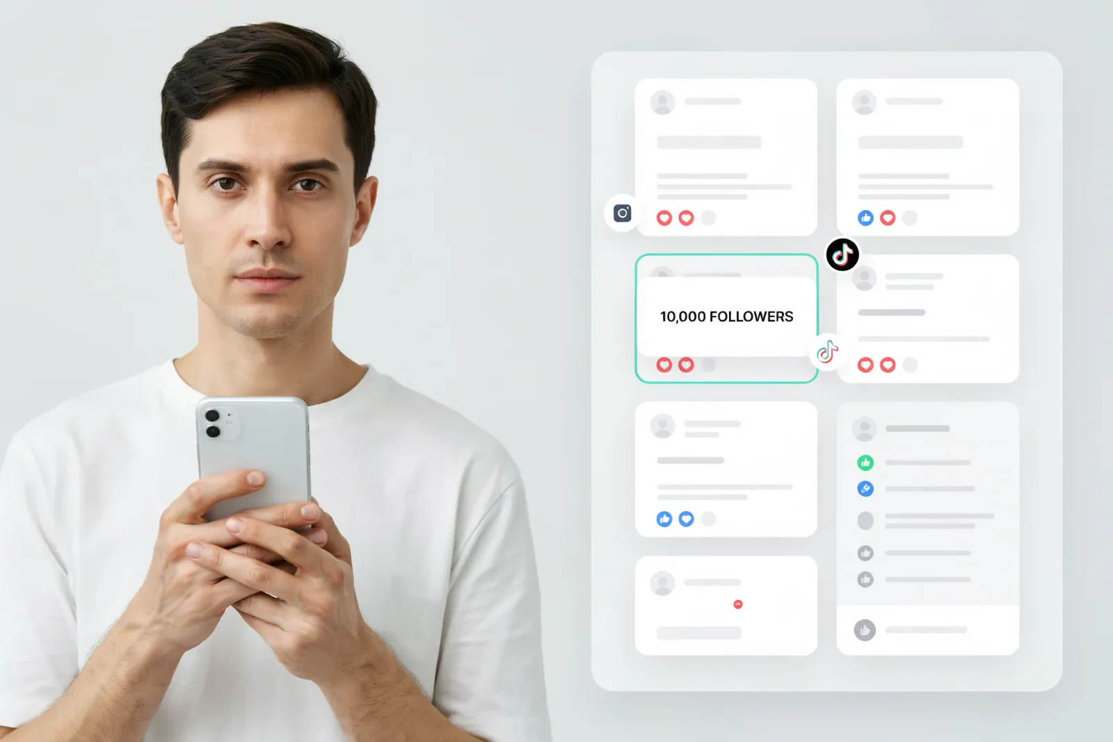 Creator comparing a 10,000 TikTok followers package for one public target
