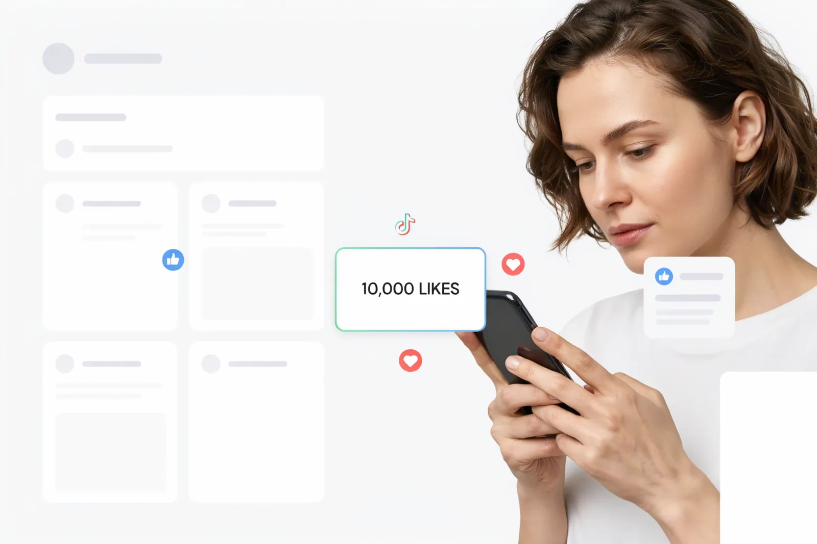 Creator comparing a 10,000 TikTok likes package for one public target