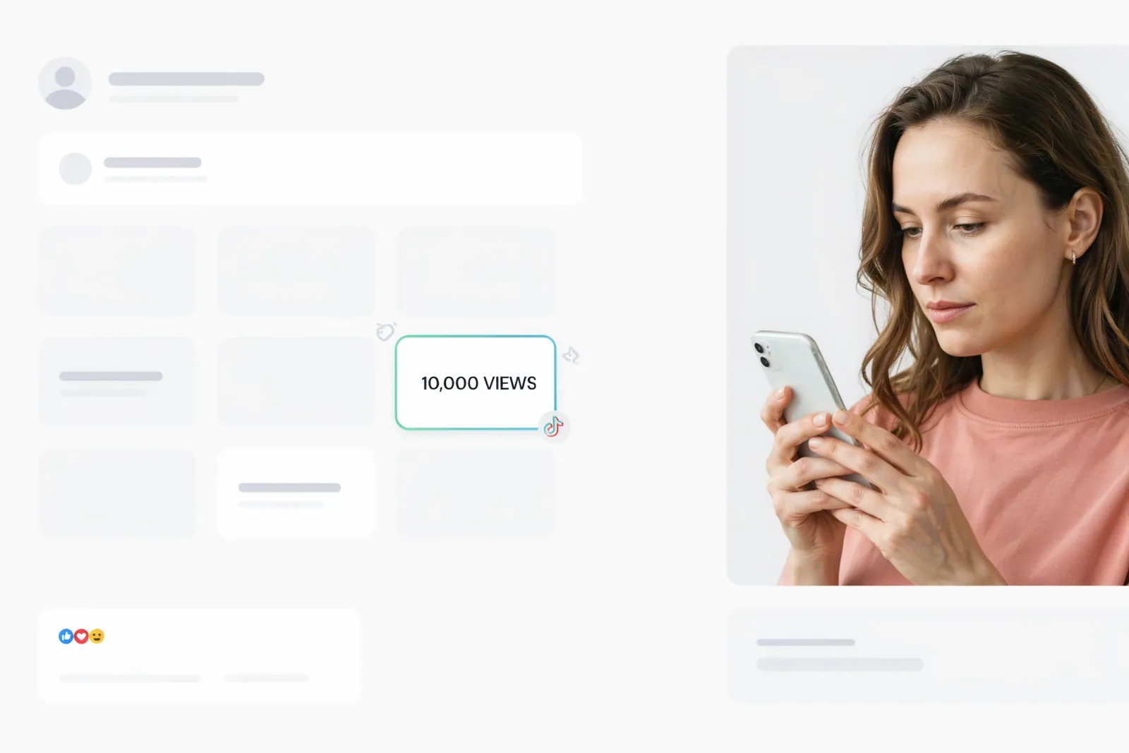 Creator comparing a 10,000 TikTok views package for one public target
