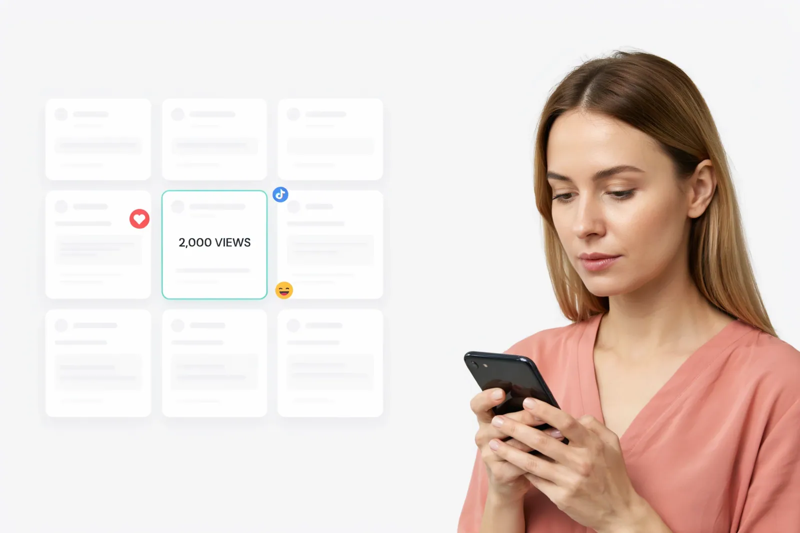 Creator comparing a 2,000 TikTok views package for one public target