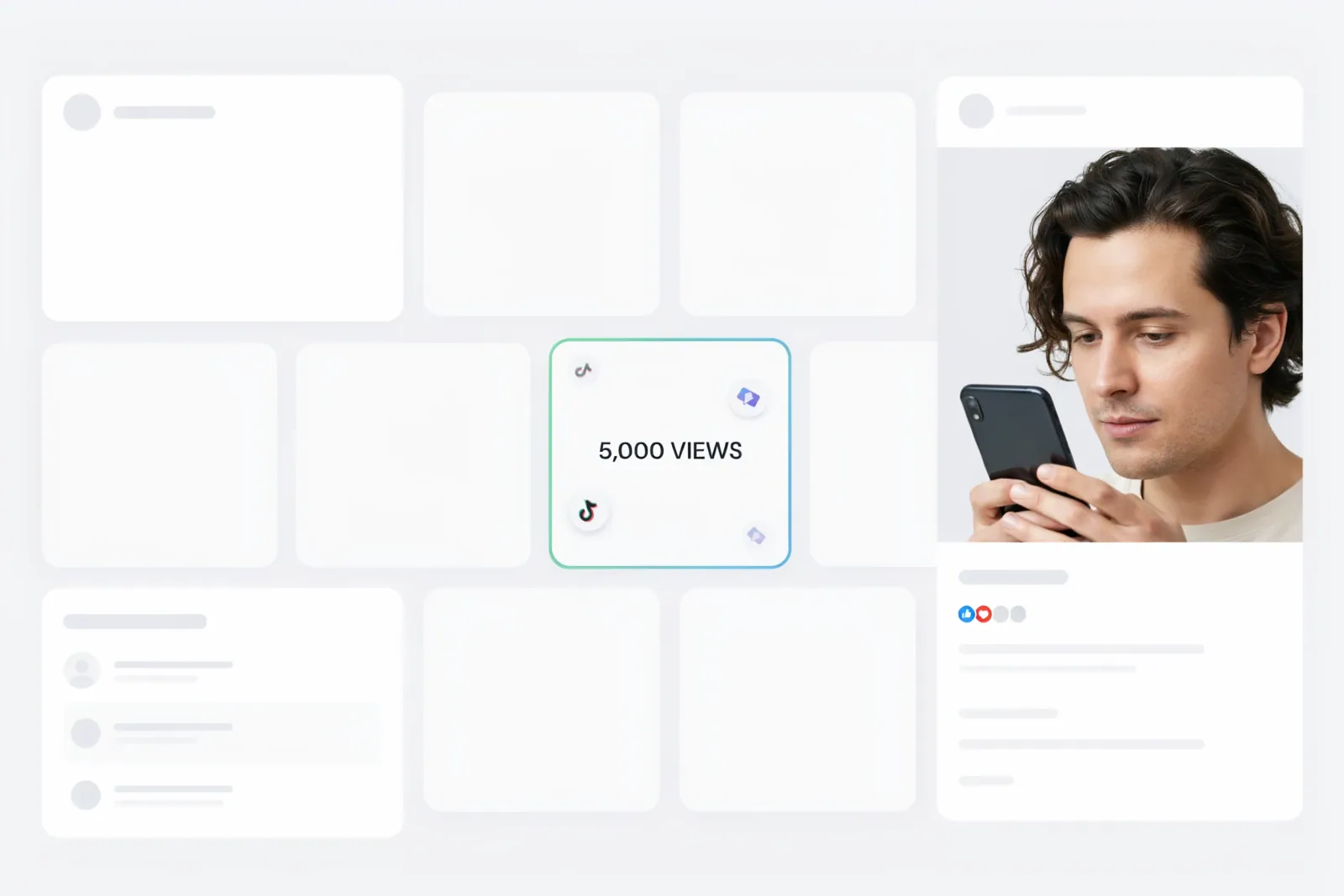 Creator comparing a 5,000 TikTok views package for one public target