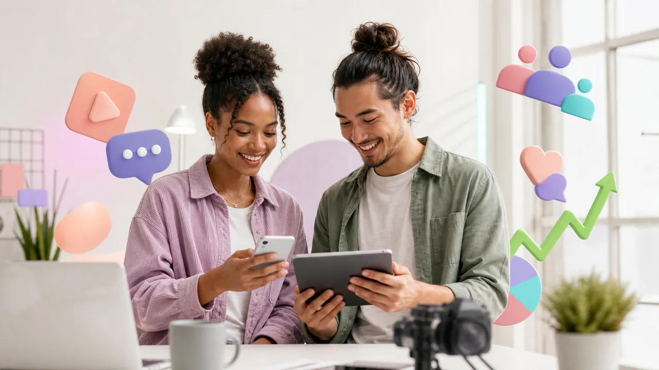 Small-business creators planning content and audience growth together