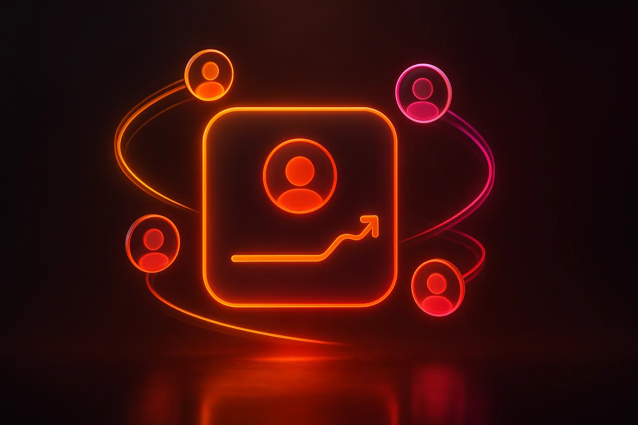 A square profile card gaining audience