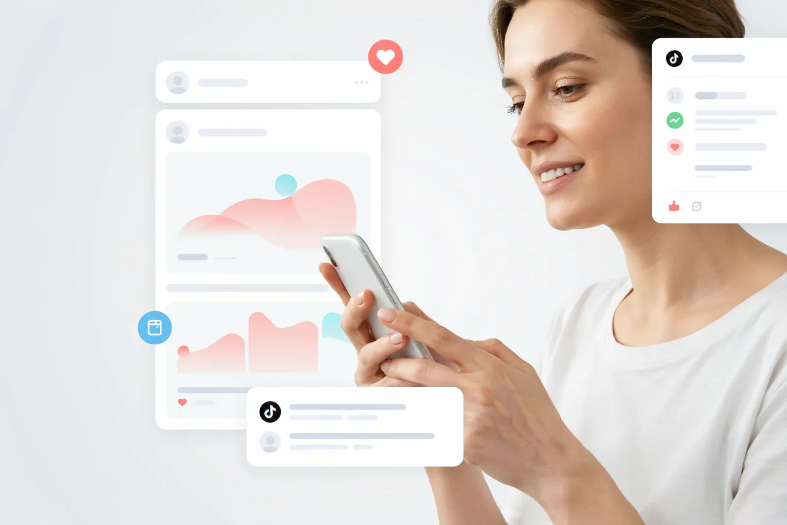 Creator using the Free TikTok Comments on a phone and laptop