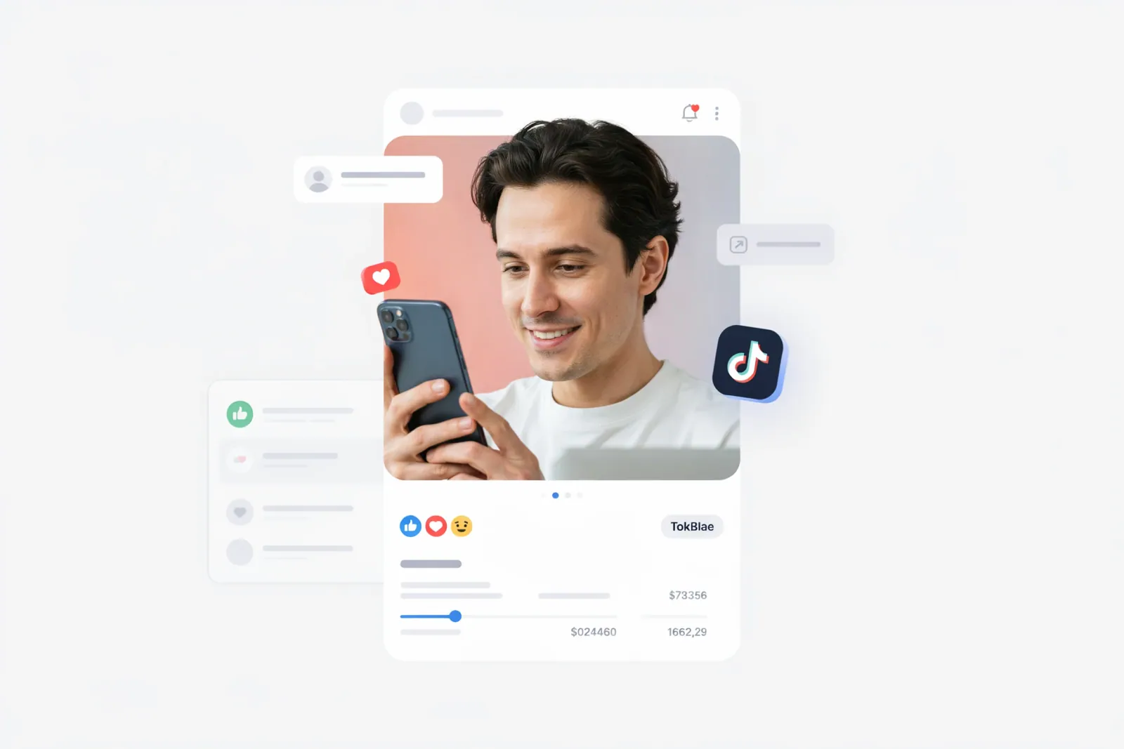Creator using the Free TikTok Likes on a phone and laptop