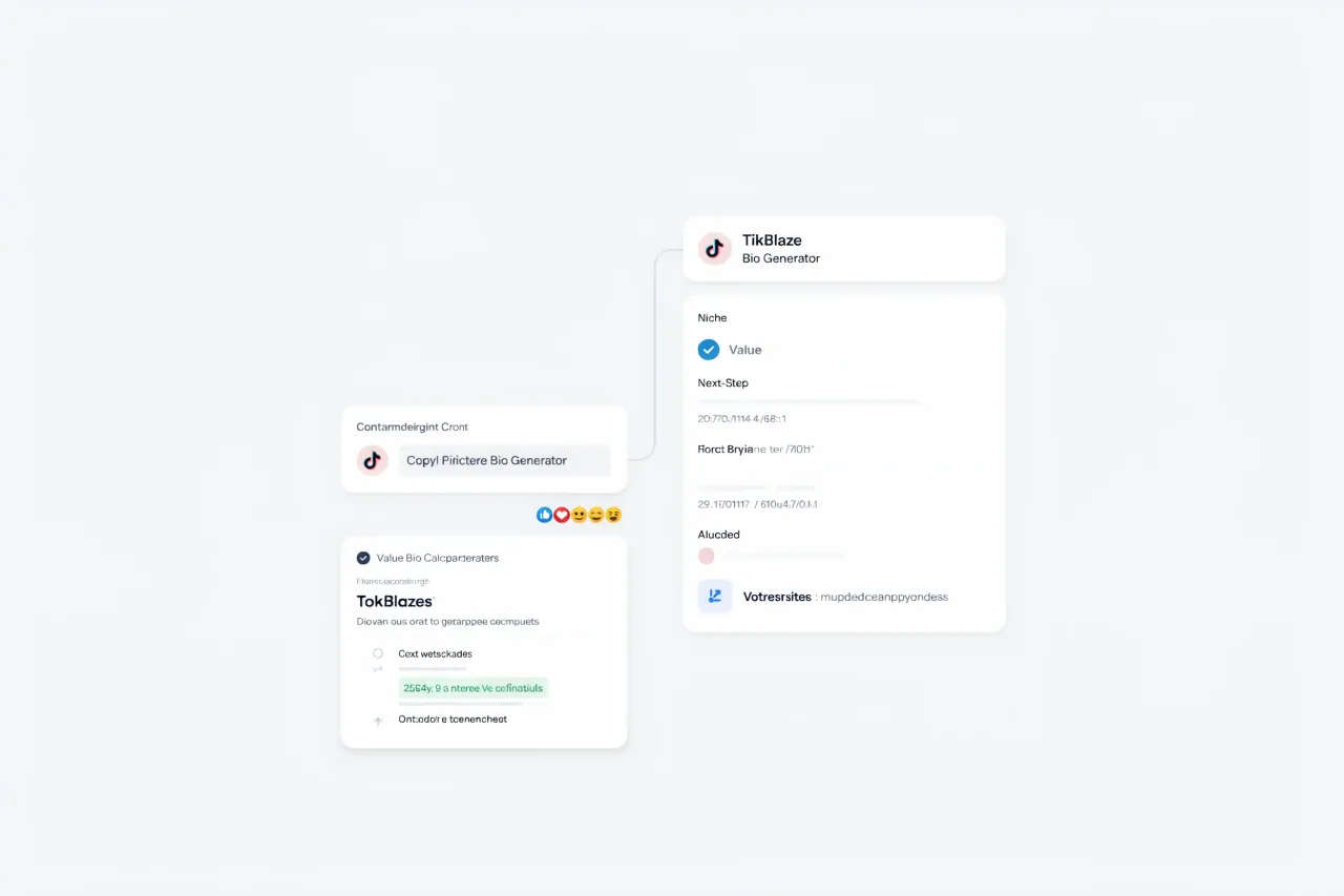 Clean interface visual showing how the TikTok Bio Generator organises its result