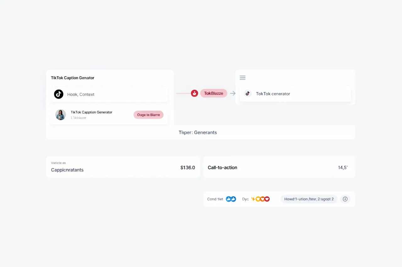 Clean interface visual showing how the TikTok Caption Generator organises its result