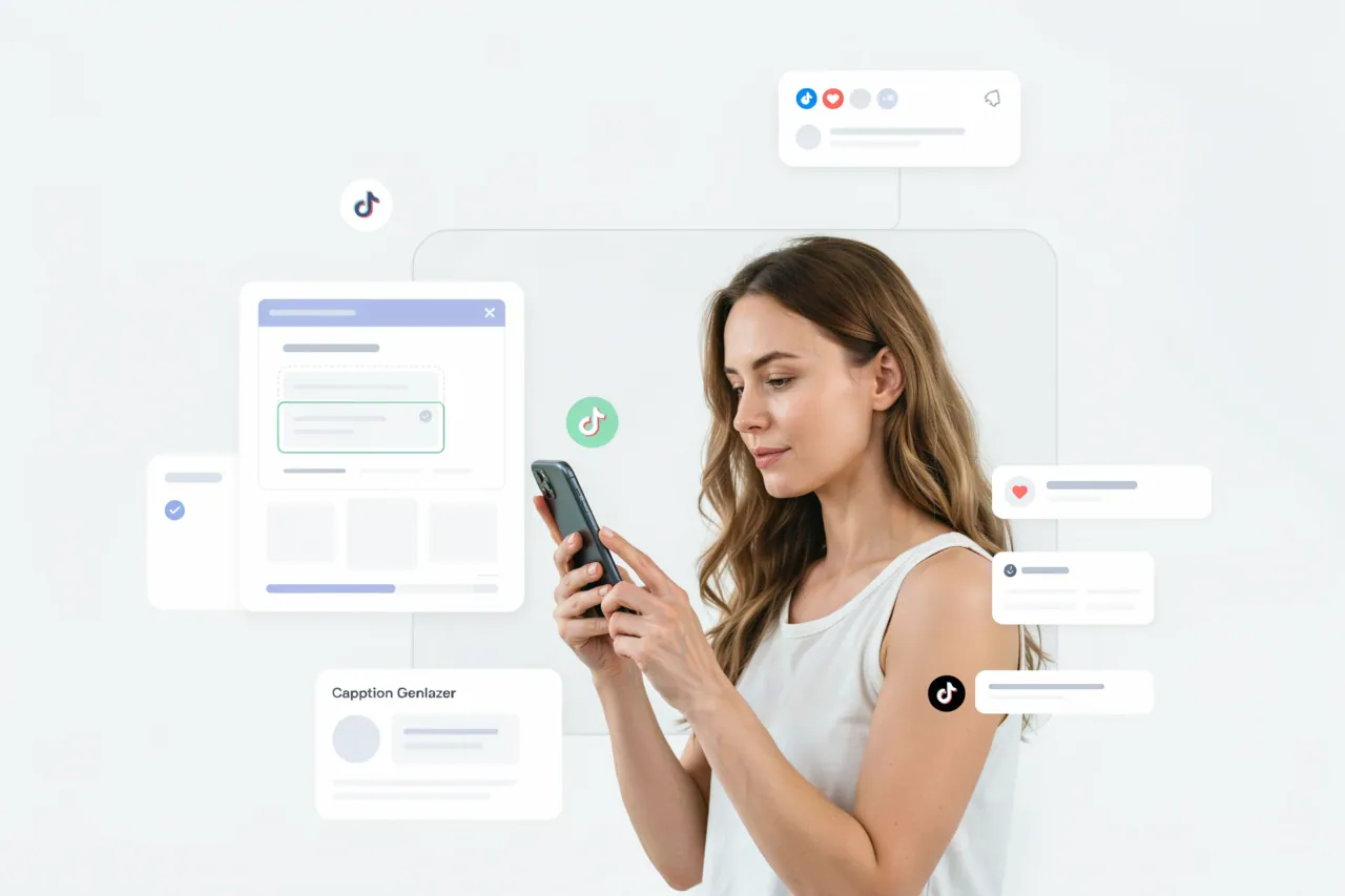Creator applying the TikTok Caption Generator result to a practical content plan