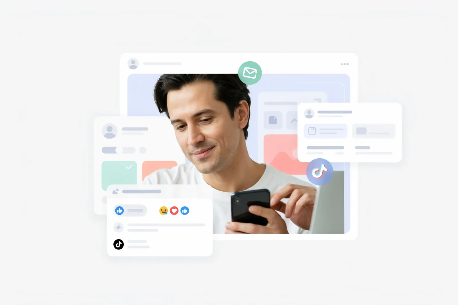 Creator using the TikTok Profile Analyzer on a phone and laptop